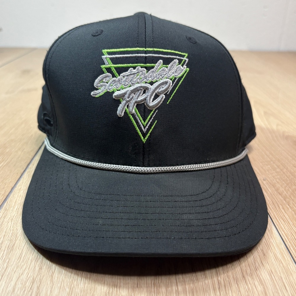 TPC Scottsdale Golf Hat Black Snapback Rope Cap Embroidered Retro Logo PGA Tour